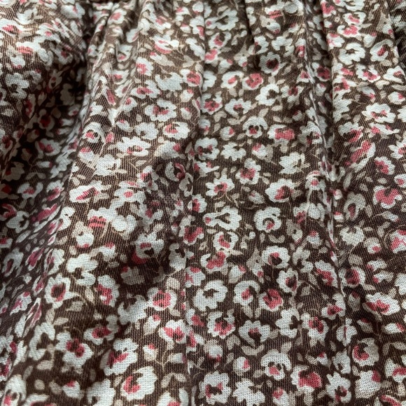 Abercrombie Brown Pink Ditsy Floral Tiered Babydoll Mini Dress Small Coquette - Picture 2 of 7
